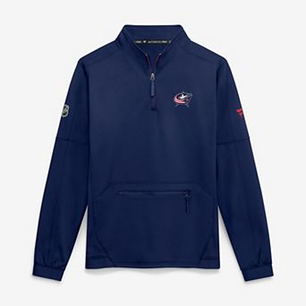 Men's Fanatics Navy Columbus Blue Jackets Authentic Pro Rink Fleece Quarter-Zip Pullover