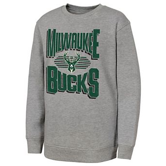 Youth Outerstuff Gray Milwaukee Bucks Jet Stream Sweatshirt