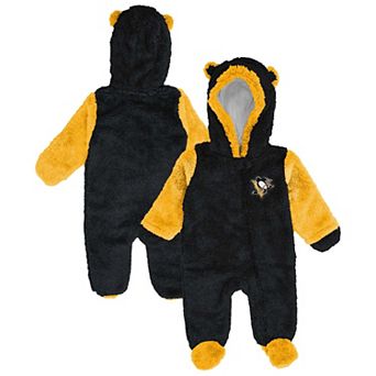 Newborn & Infant Outerstuff Black Pittsburgh Penguins Stay Napping Fleece Bunting Full-Zip Sleeper