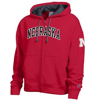 Women's Champion Scarlet Nebraska Huskers Arch Full-Zip Fleece Hoodie