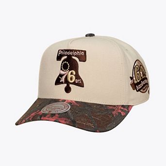 Unisex Mitchell & Ness Cream Philadelphia 76ers Hardwood Classics Fall Pink Pro Snapback Hat