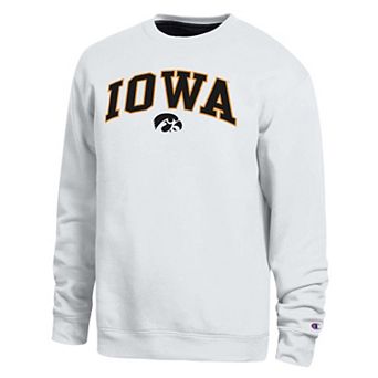Men's Champion White Iowa Hawkeyes Arch Sweatshirt