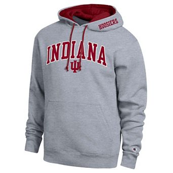 Men's Champion Heather Gray Indiana Hoosiers Arch Tackle Twill Hoodie