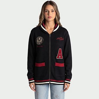 Unisex The Wild Collective Black Atlanta United FC Jacquard Full-Zip Sweater