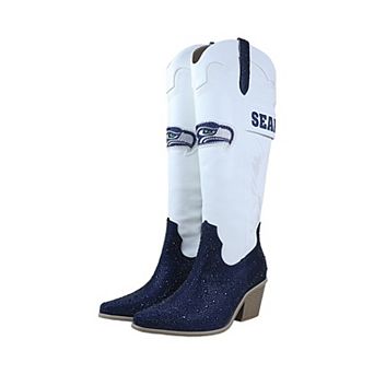 Women's FABGATING by Cuce White Seattle Seahawks Crystal Cowboy Boots
