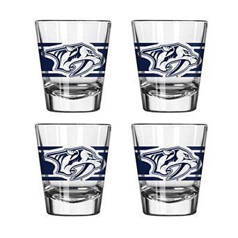 Logo Brands Nashville Predators Four-Piece Stripe Shot Glass Set