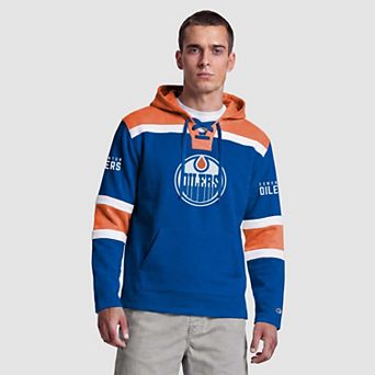 Men's Champion Royal Edmonton Oilers Lacer Fleece Hockey Hoodie