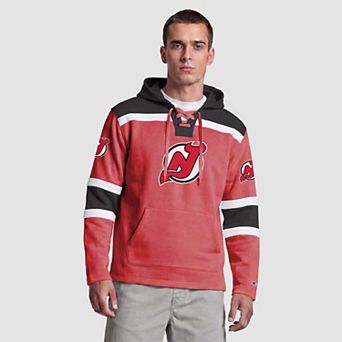 Men's Champion Red New Jersey Devils Lacer Fleece Hockey Hoodie