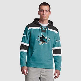 Men's Champion Teal San Jose Sharks Lacer Fleece Hockey Hoodie