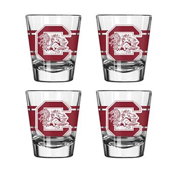 Logo Brands South Carolina Gamecocks Four-Piece Stripe Shot Glass Set