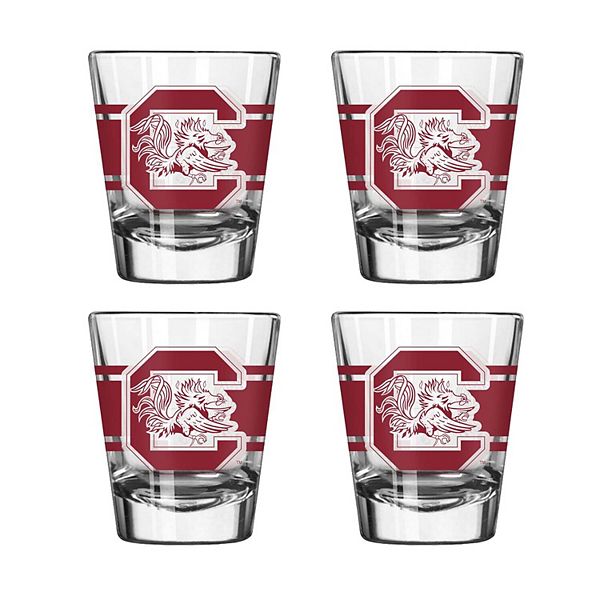 Logo Brands South Carolina Gamecocks Four-Piece Stripe Shot Glass Set