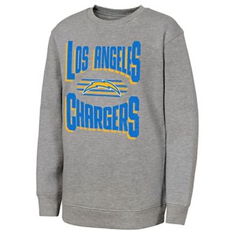 Youth Outerstuff Gray Los Angeles Chargers Jet Stream Sweatshirt