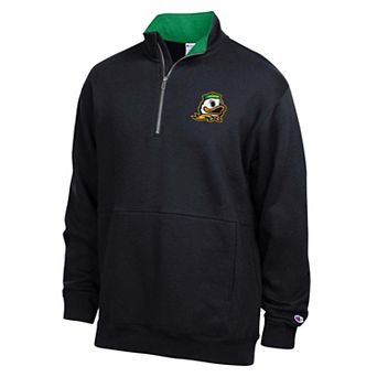 Men's Champion Black Oregon Ducks Fleece Quarter-Zip Pullover