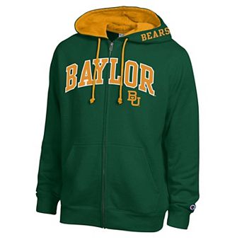 Men's Champion Green Baylor Bears Arch Logo Full-Zip Fleece Hoodie