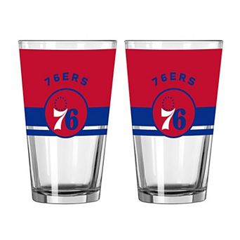 Logo Brands Philadelphia 76ers Two-Piece 16oz. Horizon Pint Glass Set