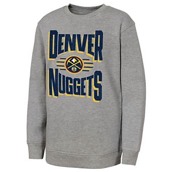 Youth Outerstuff Gray Denver Nuggets Jet Stream Sweatshirt