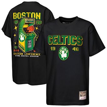 Youth Mitchell & Ness Black Boston Celtics Retro Arcade T-Shirt