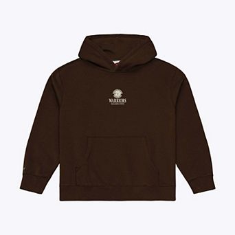 Men's Mitchell & Ness Brown Golden State Warriors Core Essentials Chocolate Hoodie