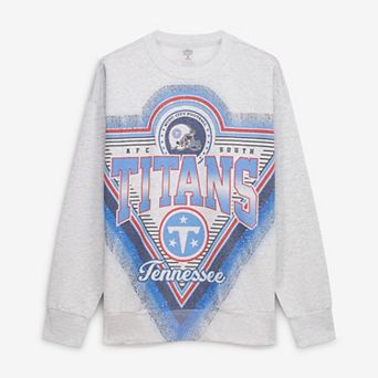 Women's Gameday Couture Heather Gray Tennessee Titans Chasing Victory Rhinestone Spray Oversized Fleece Sweatshirt