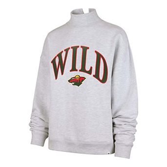 Women's '47 Gray Minnesota Wild Vantage Mock Neck Fleece Sweatshirt