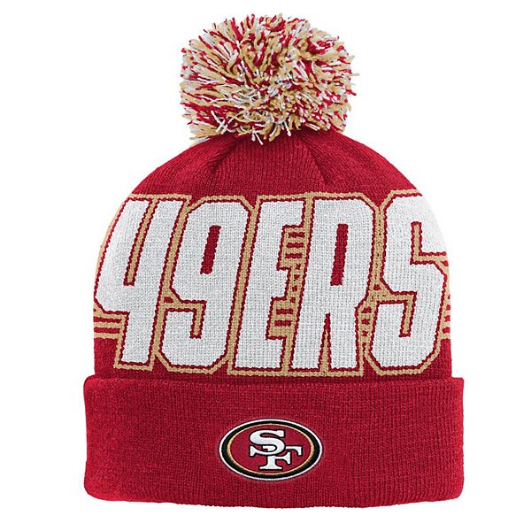Preschool Outerstuff Scarlet San Francisco 49ers Cuffed Knit Hat with Pom