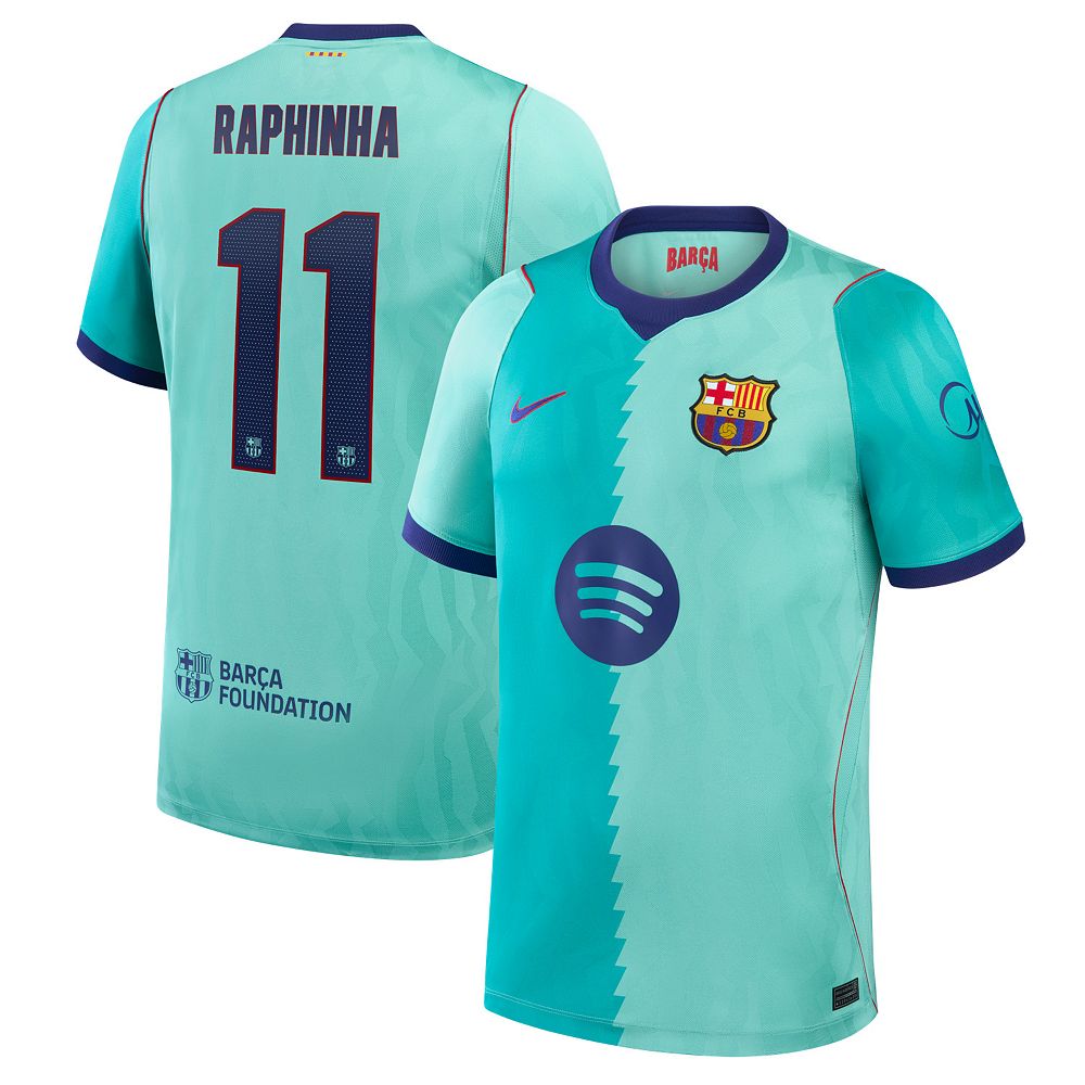 Men's Nike Raphinha Turquoise Barcelona 2026/27 Third Stadium Replica ...