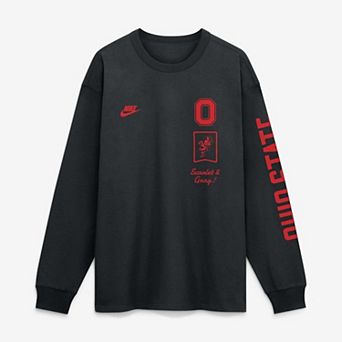 Men's Nike Black Ohio State Buckeyes Max 90 Legacy Multi Graphic Long Sleeve T-Shirt