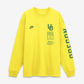 Men's Nike Yellow Oregon Ducks Max 90 Legacy Multi Graphic Long Sleeve T-Shirt