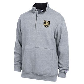 Men's Champion Heather Gray Army Black Knights Fleece Quarter-Zip Pullover