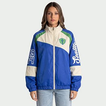 Unisex The Wild Collective Blue/Cream Seattle Sounders FC Oversized Full-Zip Track Jacket