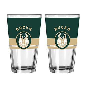 Logo Brands Milwaukee Bucks Two-Piece 16oz. Horizon Pint Glass Set