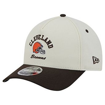 Men's New Era Cream/Brown Cleveland Browns Arch 9FORTY A-Frame M-Crown Adjustable Hat
