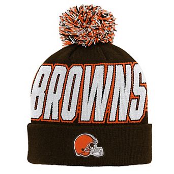 Youth Outerstuff Brown Cleveland Browns Cuffed Knit Hat with Pom