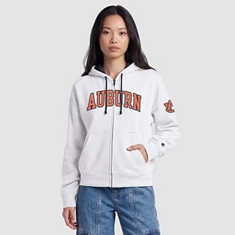 Women's Champion White Auburn Tigers Arch Full-Zip Fleece Hoodie