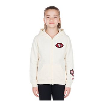 Girls New Era Cream San Francisco 49ers Cream Multi Hit Full Zip Hoody