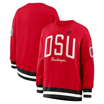 Women's Nike Scarlet Ohio State Buckeyes Oversized Legacy Arch Phoenix Sweatshirt