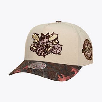 Unisex Mitchell & Ness Cream Charlotte Hornets Hardwood Classics Fall Pink Pro Snapback Hat