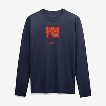 Men's Nike Navy Auburn Tigers Courtside Legend Dri-FIT Long Sleeve T-Shirt