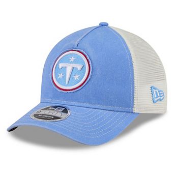 Men's New Era Light Blue Tennessee Titans Fan 9FORTY A-Frame Trucker Adjustable Hat