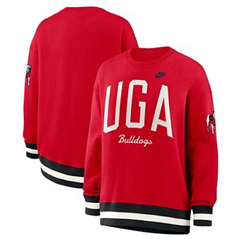 Women's Nike Red Georgia Bulldogs Oversized Legacy Arch Phoenix Sweatshirt