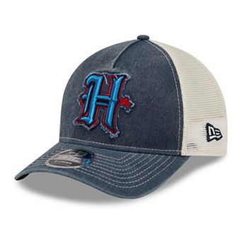 Men's New Era Navy Houston Texans Fan 9FORTY A-Frame Trucker Adjustable Hat