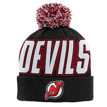Youth Outerstuff Black New Jersey Devils Cuffed Knit Hat with Pom