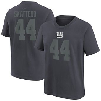 Youth Nike Cam Skattebo Anthracite New York Giants Name & Number T-Shirt