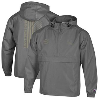 Men's Champion Graphite Miami Hurricanes OHT Flag Packable Jacket