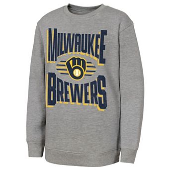 Youth Outerstuff Gray Milwaukee Brewers Jet Stream Sweatshirt