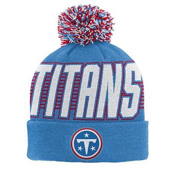 Youth Outerstuff Light Blue Tennessee Titans Cuffed Knit Hat with Pom