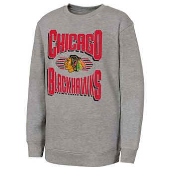 Youth Outerstuff Gray Chicago Blackhawks Jet Stream Sweatshirt