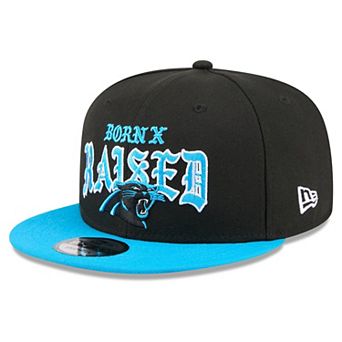 Men's New Era x Born x Raised Black/Blue Carolina Panthers 9FIFTY Snapback Hat