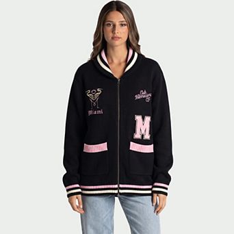 Unisex The Wild Collective Black Inter Miami CF Jacquard Full-Zip Sweater