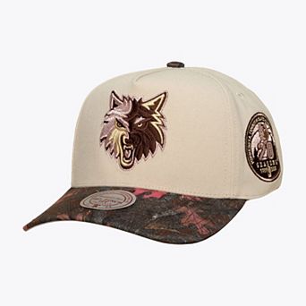Unisex Mitchell & Ness Cream Minnesota Timberwolves Hardwood Classics Fall Pink Pro Snapback Hat
